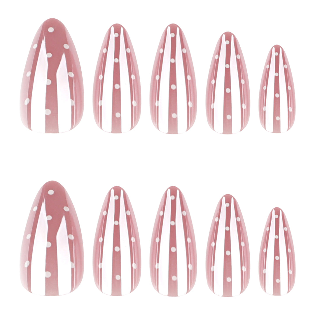 Artistic nail extensions with glitter and dots Bowlift