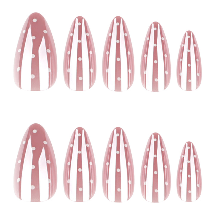 Artistic nail extensions with glitter and dots Bowlift