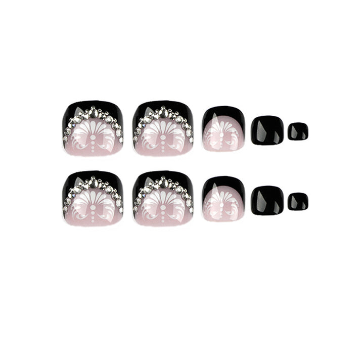 Artful toenail art with elegant glitter accent Bowlift