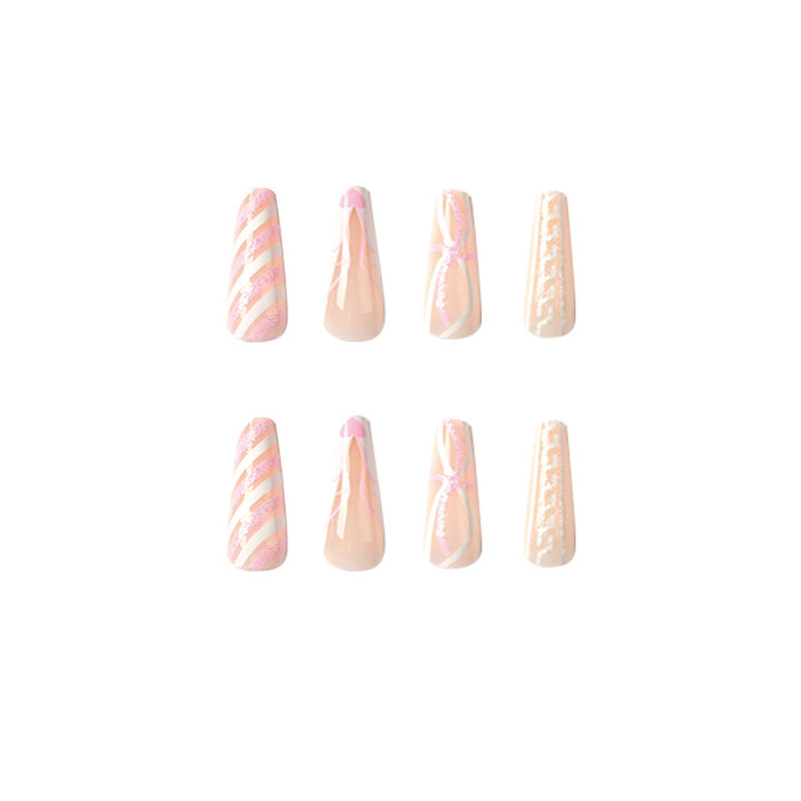 Translucent artificial nails with delicate patterns Bowlift