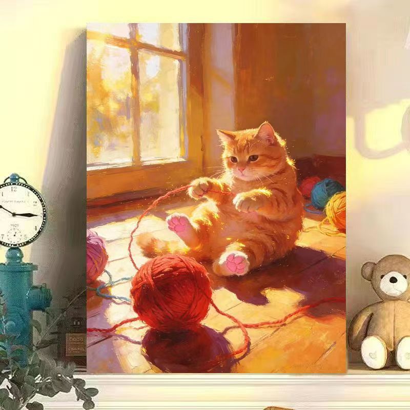 Cat-Themed Canvas Wall Art Bowlift