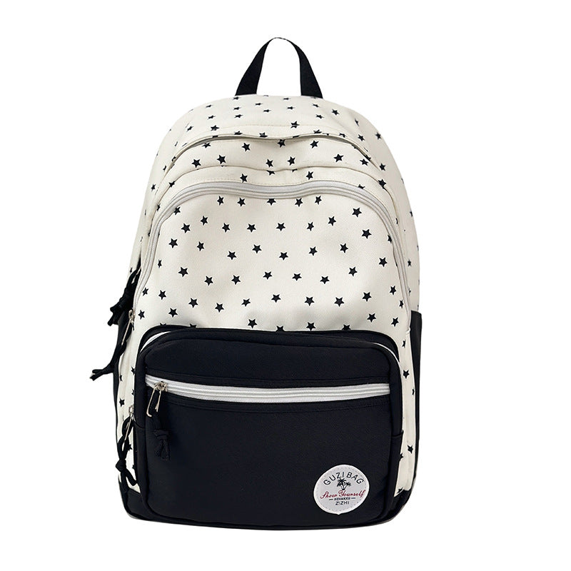 Star-Print Student Backpack