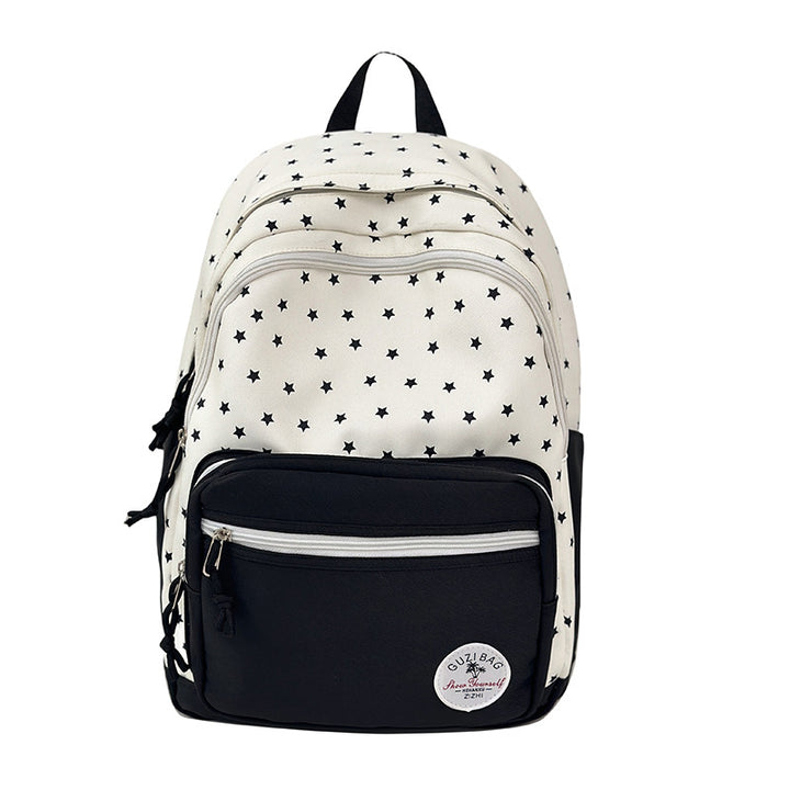 Star-Print Student Backpack
