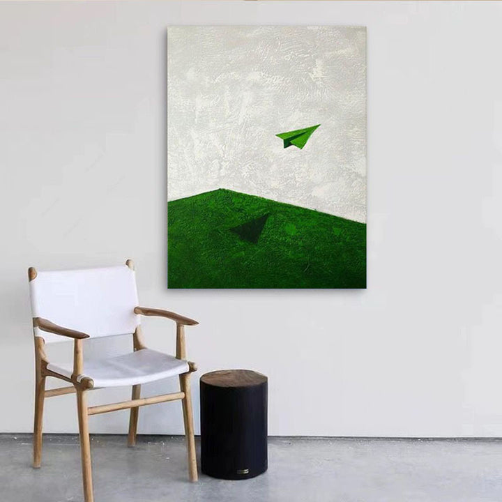 Abstract Paper Airplane Canvas Artwork