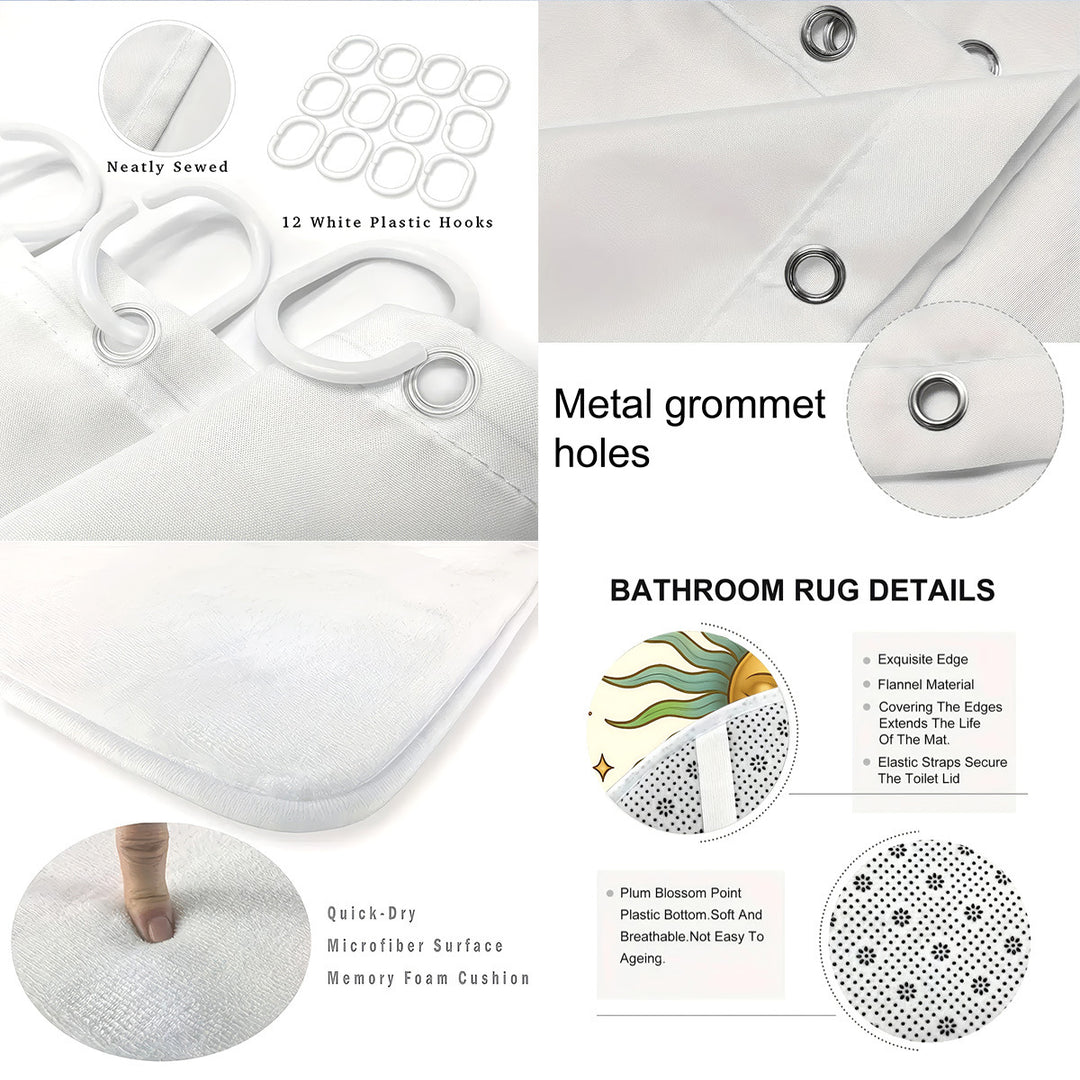 Celestial-Themed Four-Piece Bathroom Décor Set Bowlift