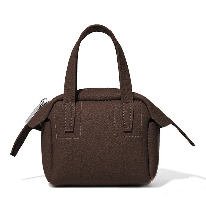 Compact Textured Handheld Satchel Bowlift