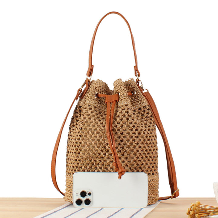 Braided Bucket Bag Made of Natural Material Bowlift
