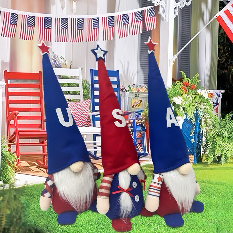 Unisex nan Plush Gnome Decorative Figure with Long Pointed Hat and Artificial Beard Bowlift