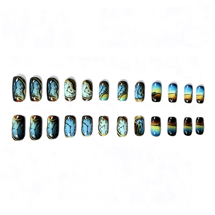 Artistic Time-Themed Nail Art Bowlift