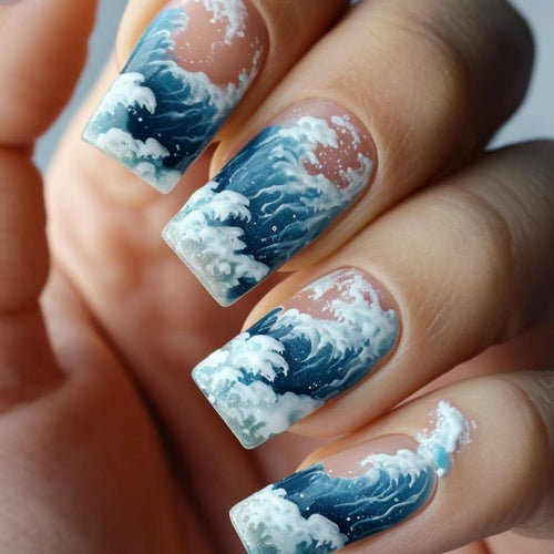 Nail art with wave pattern Bowlift
