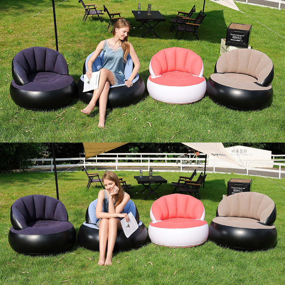 Women's Inflatable Comfort Armchair with Soft Surface Texture Bowlift