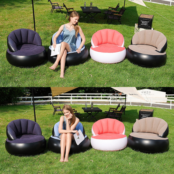 Women's Inflatable Comfort Armchair with Soft Surface Texture Bowlift