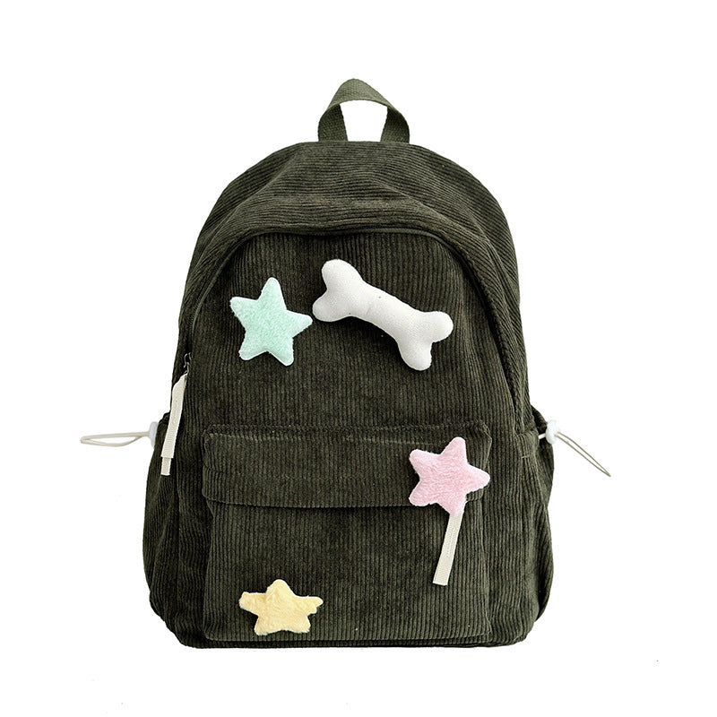 Cute Corduroy School Backpack Bowlift