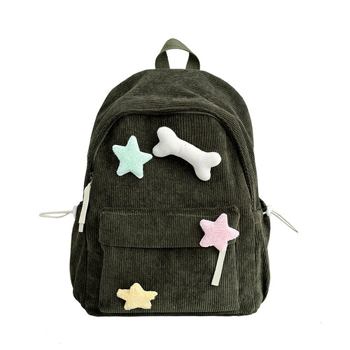 Cute Corduroy School Backpack Bowlift