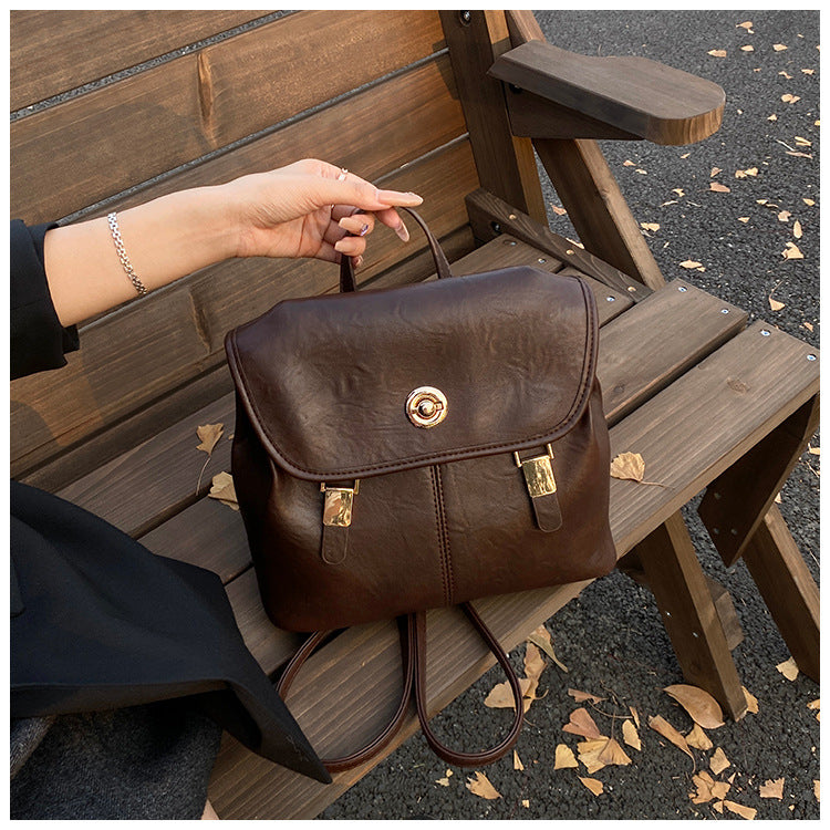 Vintage-Inspired Leather Backpack Bowlift