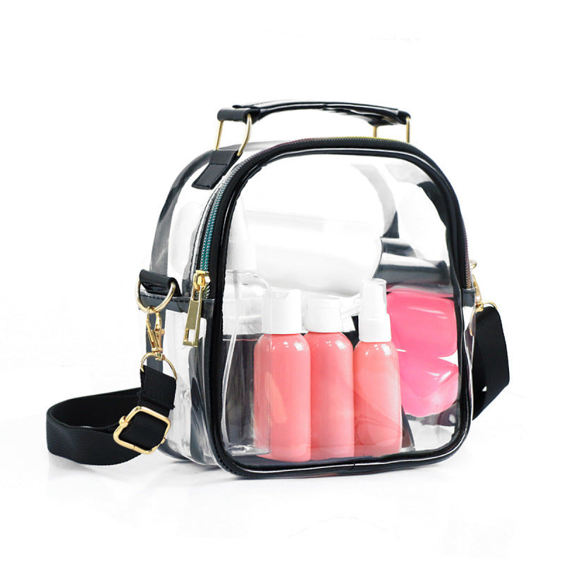 Transparent shoulder bag with double zipper Bowlift
