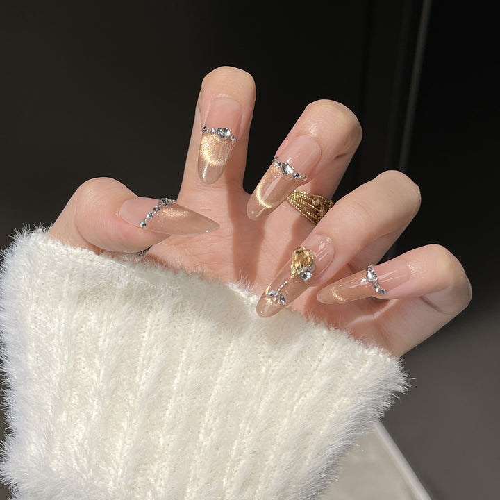 Crystal-Embellished Press-On Nail Extensions Bowlift