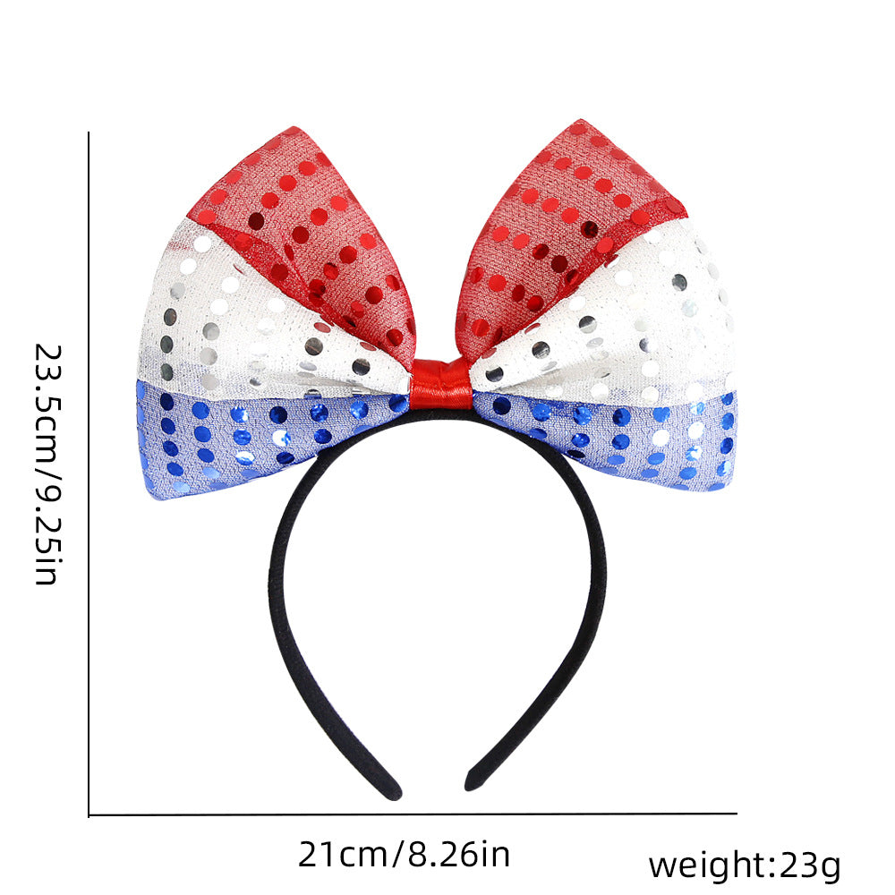 Unisex nan more patriotic festival headband with star and flag pom poms Bowlift