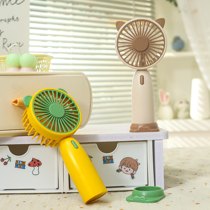 Women's Portable Hand Fan with Cute Animal Design Bowlift
