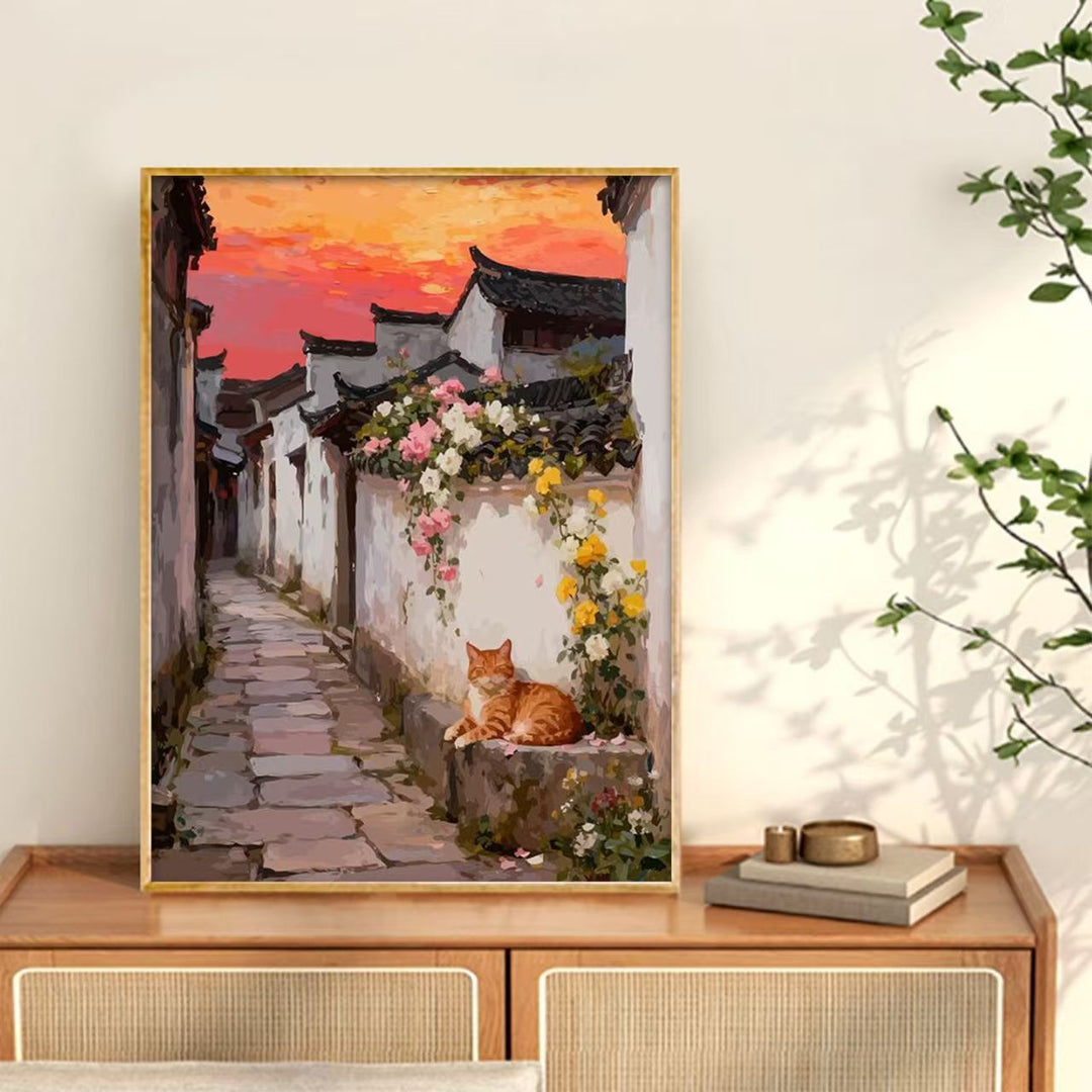 Yawning Cat Canvas Wall Art Print Bowlift