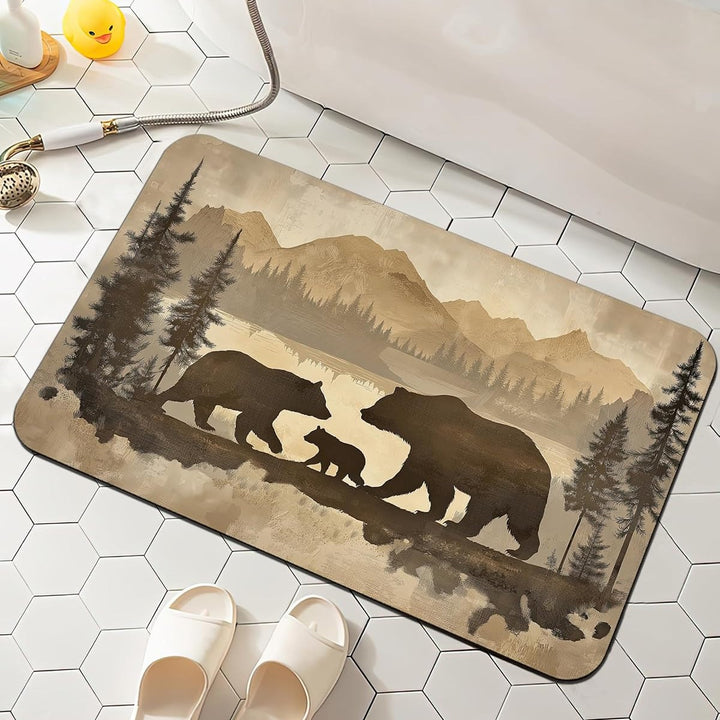 Floral-Patterned Comfort Bath Mat Bowlift
