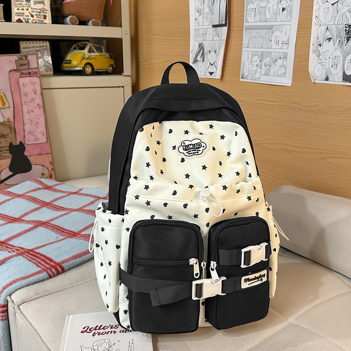 Stylish Star-Patterned Backpack Bowlift
