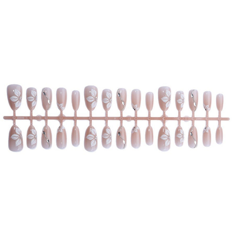 Elegant Floral Design Press-On Nail Set Bowlift