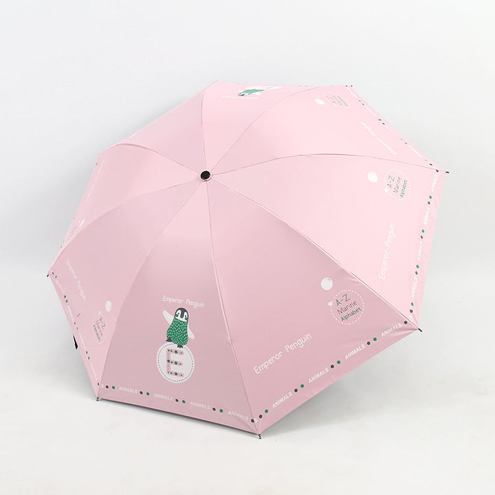 Women's Folding Umbrella with Fun Animal Design Bowlift
