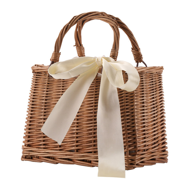 Women's basket bag with elegant bow decoration Bowlift
