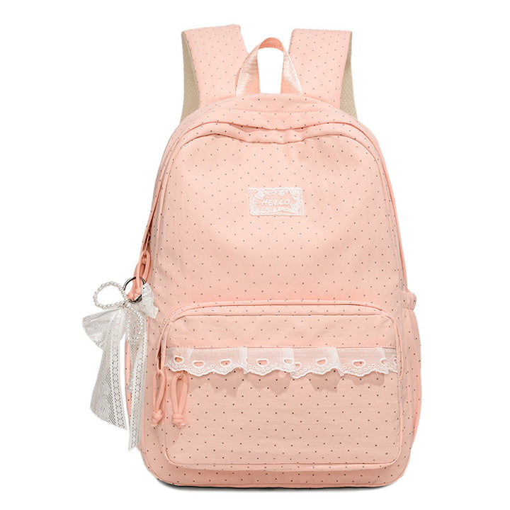 Stylish Polka Dot Backpack Bowlift