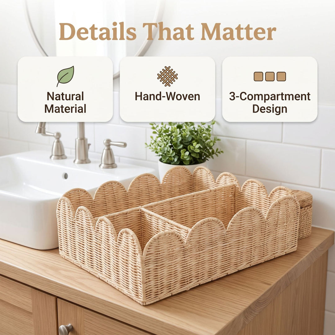 Stylish organizer basket with wavy edge Bowlift