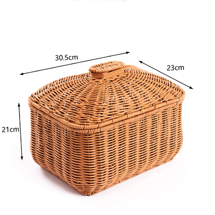 Woven Storage Container with Lid Bowlift