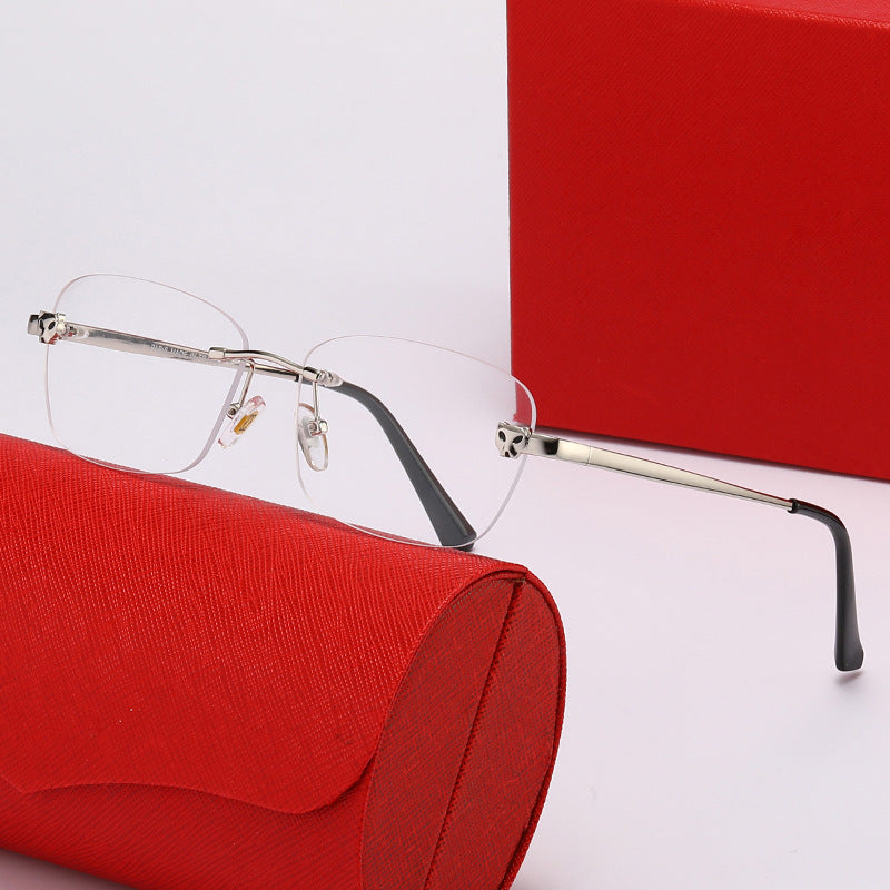 Women’s fashionable half-frame glasses with elegant metal frame Bowlift