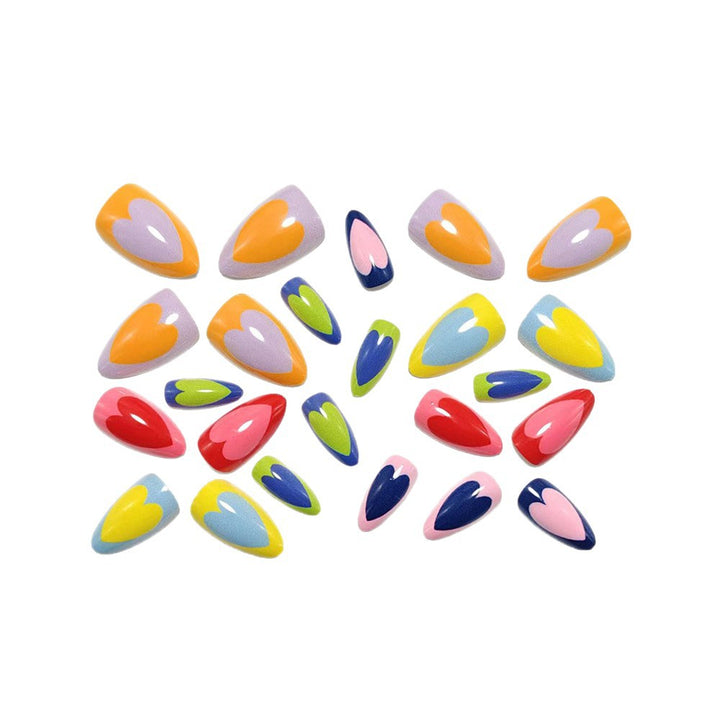 Artificial nails with cheerful heart design Bowlift