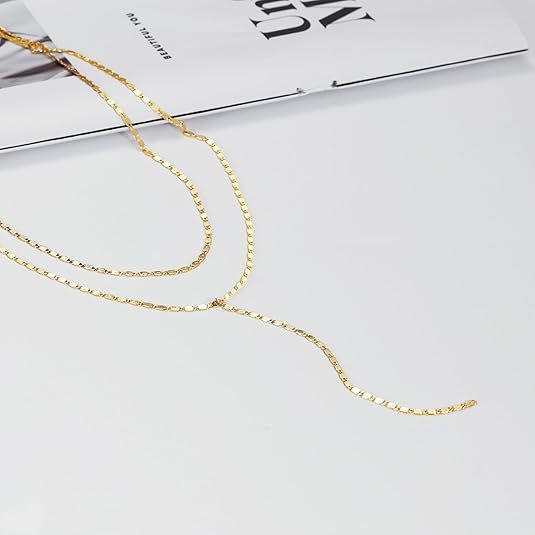 Layered Rhinestone Drop Necklace Bowlift