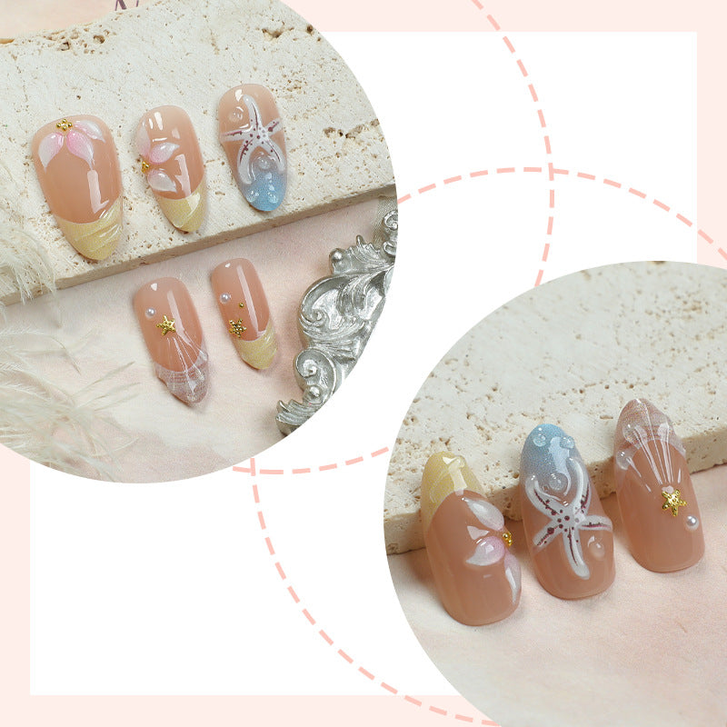 Artistic Floral Press-On Nails Bowlift