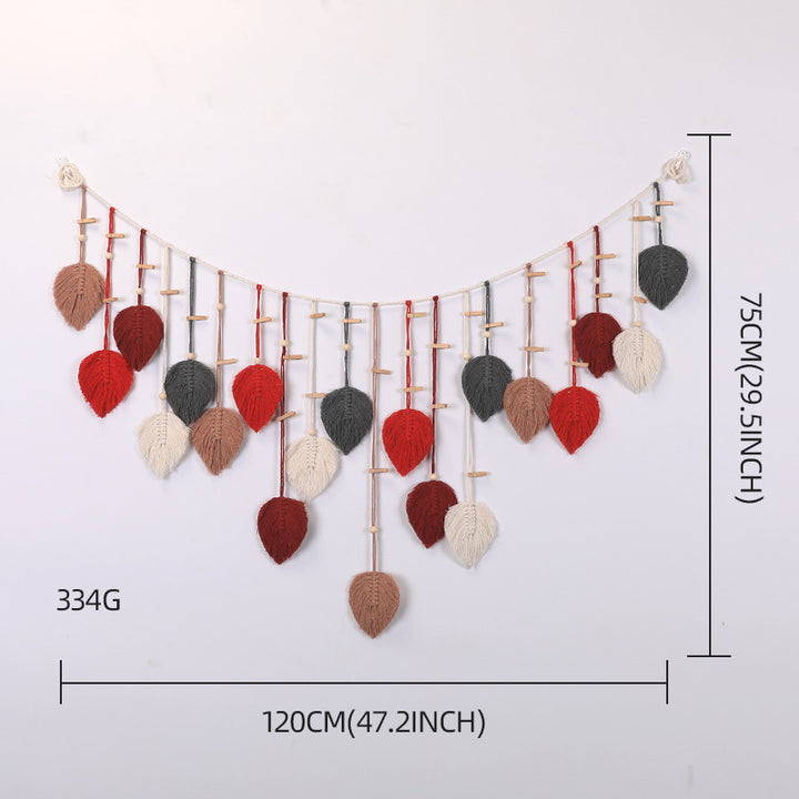Macrame Wall Decor with Leaf Design Bowlift