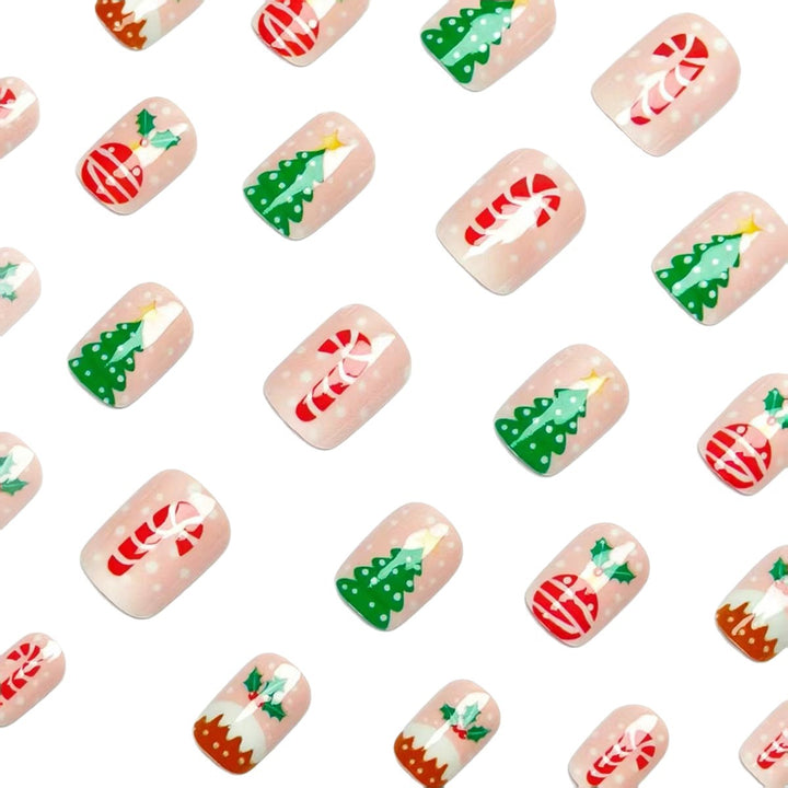 Artificial nails with festive Christmas design Bowlift