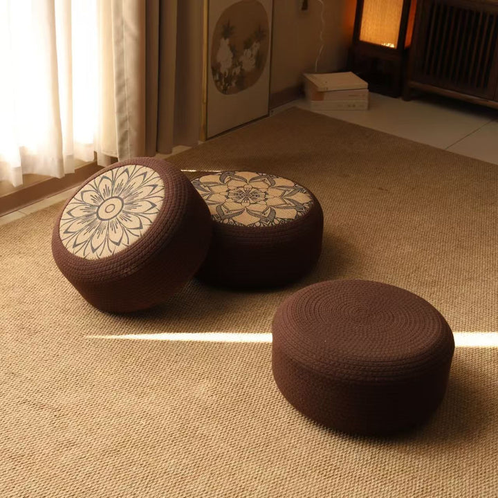 Decorative seating pouf with stylish floral design Bowlift