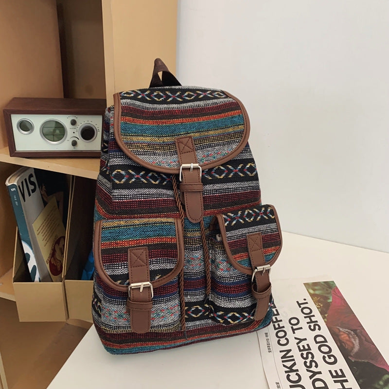 Artistic Patterned Canvas Backpack