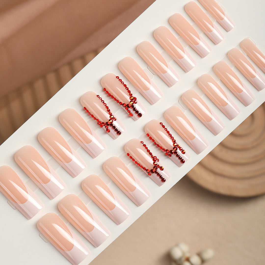 Artificial Nail Designs with Glitter Accents Bowlift
