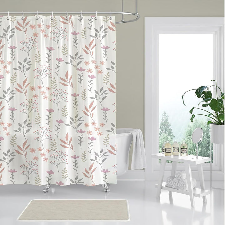 Floral Print Shower Curtain Bowlift
