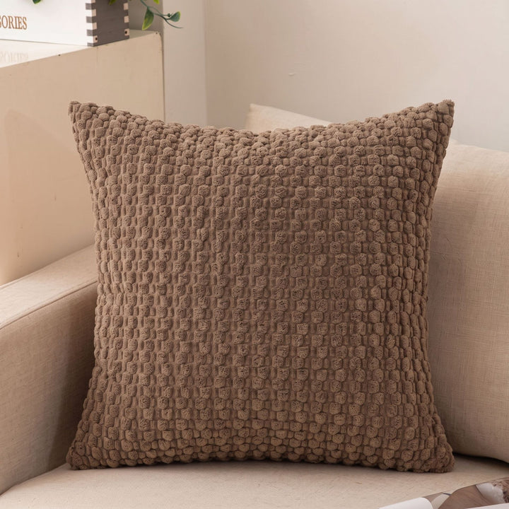Decorative Plush Chunky Waffle Texture Throw Pillow Cover Bowlift