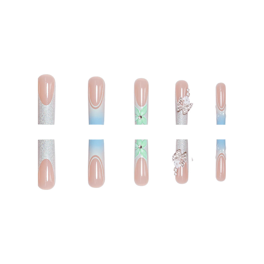 Artistic 3D Long Acrylic Nail Enhancements Bowlift