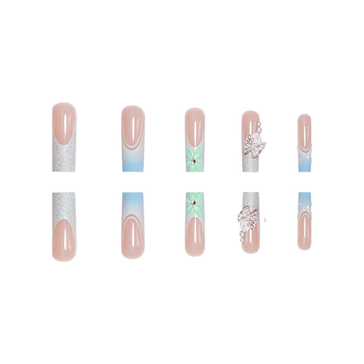 Artistic 3D Long Acrylic Nail Enhancements Bowlift