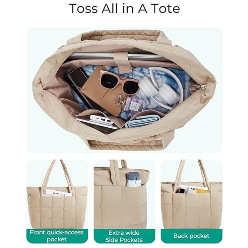 Quilted Oversized Tote Bag Bowlift