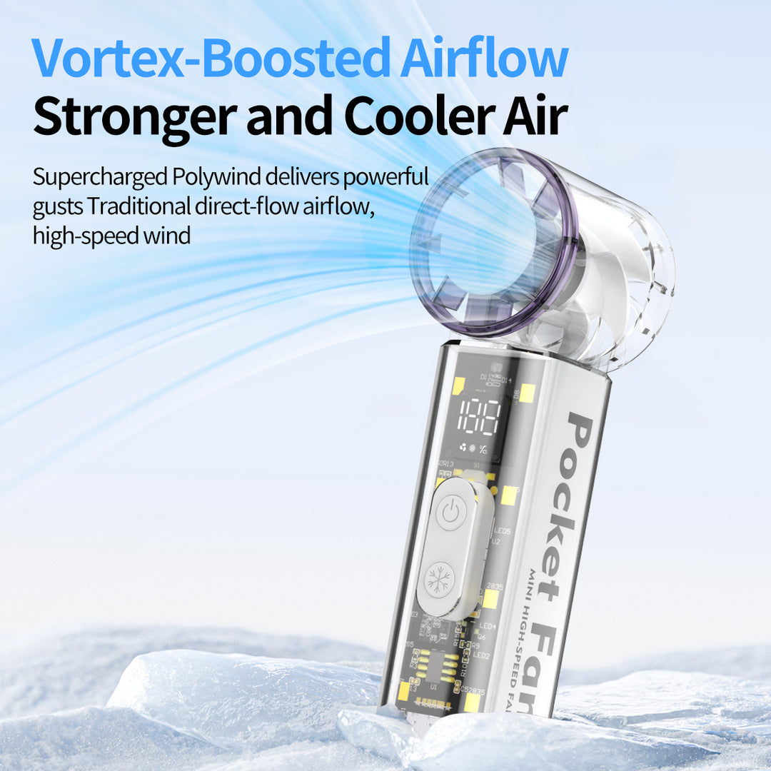 Women Portable High-Speed Mini Fan with LED Display Bowlift