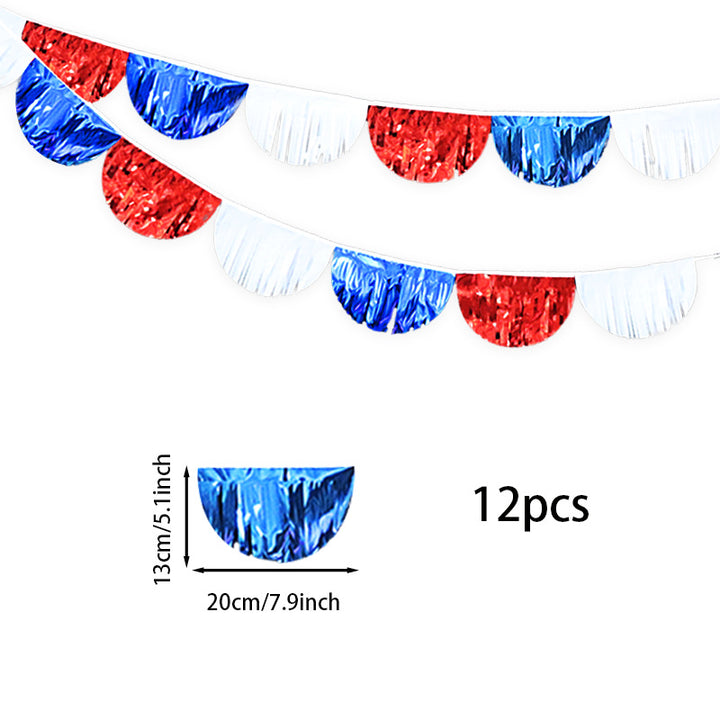 Unisex nan decorative half-circle fringed garland made of metallic foil twelve-piece party decoration with reusable hanging loops Bowlift