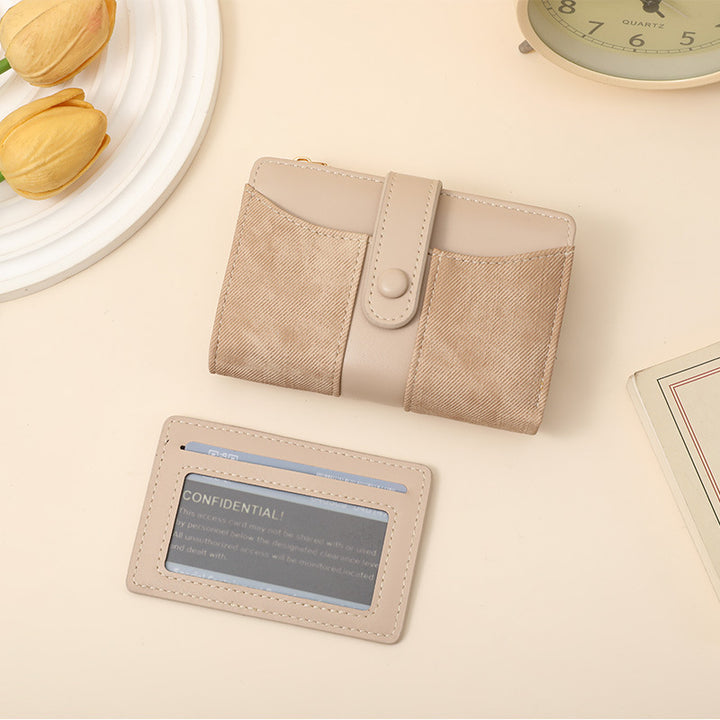 Textured Multi-Pocket Snap Closure Wallet Bowlift