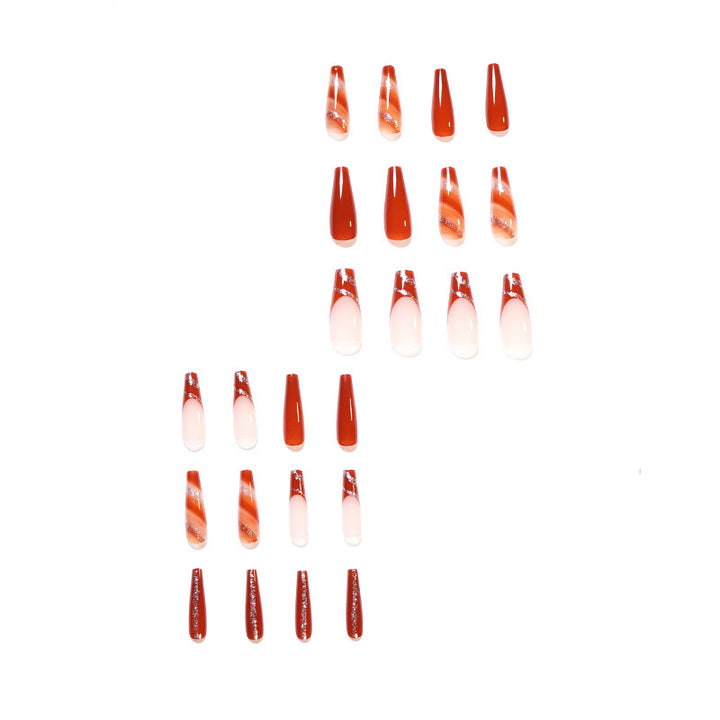 Artful gel nails in elegant high-gloss design with glitter accents and stylish patterns Bowlift